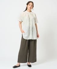 NGBHD67190 GIANNI LO GIUDICE(ジャンニ ロ ジュディチェ) [洗える]コットンレーヨンボイルブラウス グリーン
