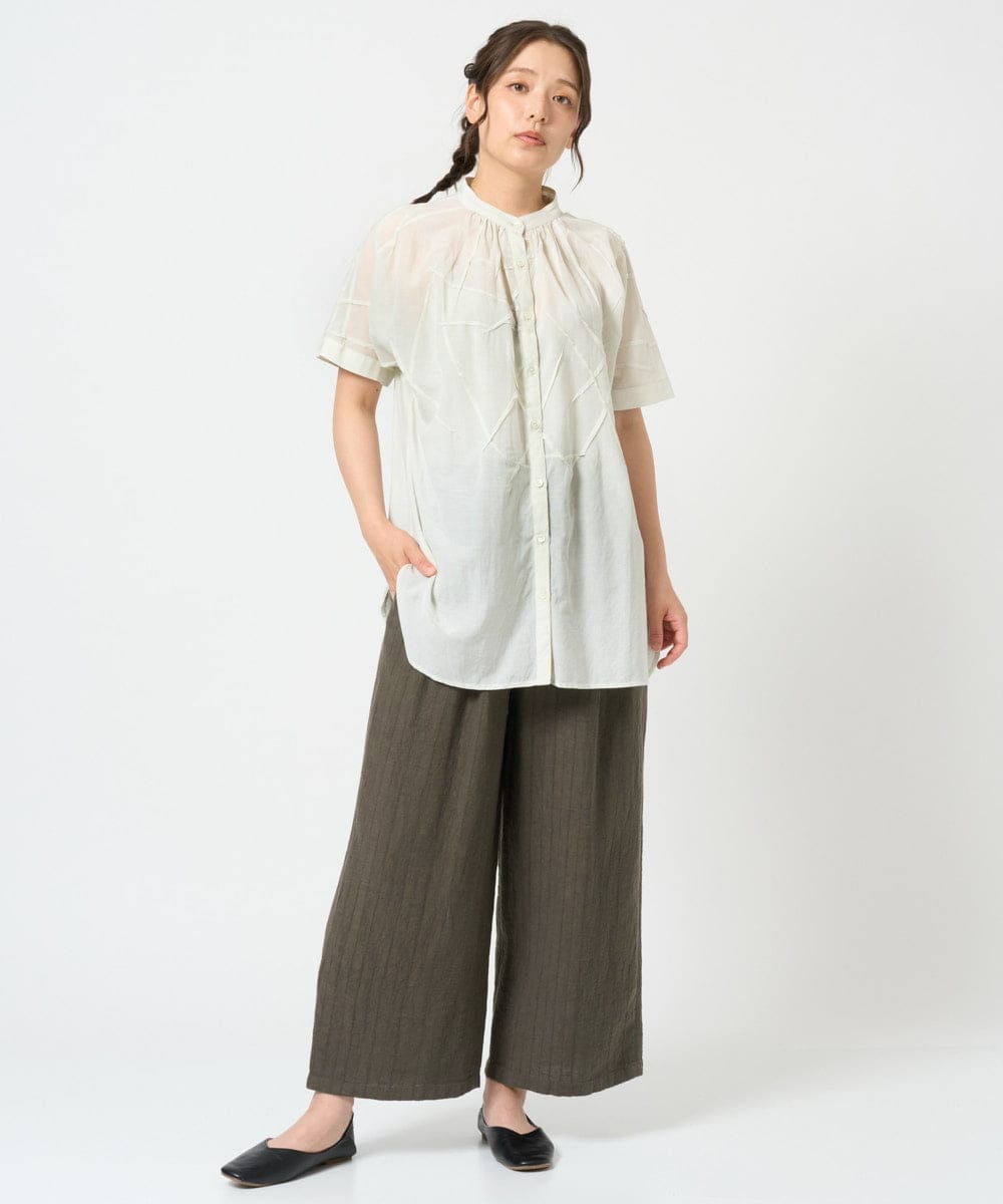 NGBHD67190 GIANNI LO GIUDICE(ジャンニ ロ ジュディチェ) [洗える]コットンレーヨンボイルブラウス グリーン