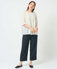 NGBHD68180 GIANNI LO GIUDICE(ジャンニ ロ ジュディチェ) [洗える]コットンレーヨンボイルプルオーバーブラウス グリーン