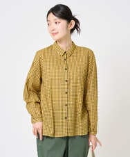 NGBHF64210 GIANNI LO GIUDICE(ジャンニ ロ ジュディチェ) [洗える]コットンギンガムプリントブラウス イエロー
