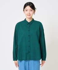 NGBHF64210 GIANNI LO GIUDICE(ジャンニ ロ ジュディチェ) [洗える]コットンギンガムプリントブラウス グリーン