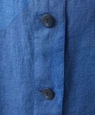 NGBHW02270 GIANNI LO GIUDICE(ジャンニ ロ ジュディチェ) [洗える]リネンビッグドットプリントブラウス ブルー
