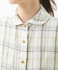 NGBHW05290 GIANNI LO GIUDICE(ジャンニ ロ ジュディチェ) [洗える・日本製]東炊きチェック柄ブラウス アイボリー