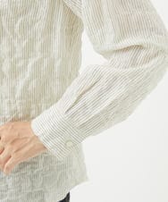 NGBHW10180 GIANNI LO GIUDICE(ジャンニ ロ ジュディチェ) [洗える]シャーリングストライプシャツブラウス アイボリー