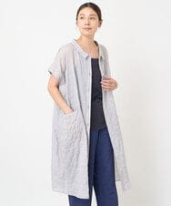 NGBHW21270 GIANNI LO GIUDICE(ジャンニ ロ ジュディチェ) [洗える]シャーリング無地ロングブラウス ライトグレー