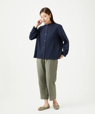 NGBJB10330 GIANNI LO GIUDICE(ジャンニ ロ ジュディチェ) [洗える]コットンローンピンタックブラウス ネイビー