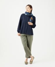 NGBJB10330 GIANNI LO GIUDICE(ジャンニ ロ ジュディチェ) [洗える]コットンローンピンタックブラウス ネイビー