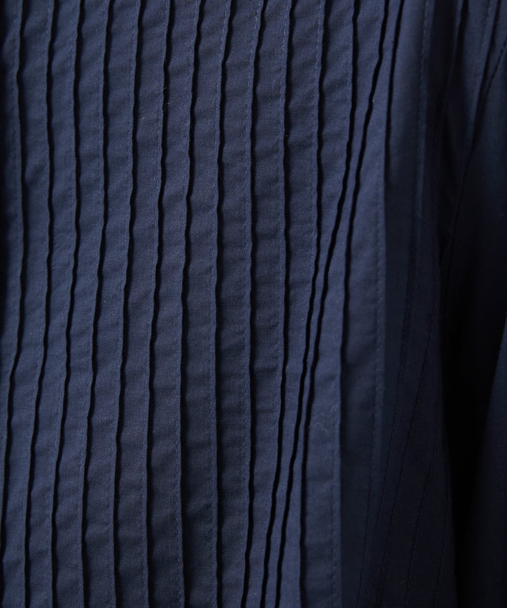 NGBJB10330 GIANNI LO GIUDICE(ジャンニ ロ ジュディチェ) [洗える]コットンローンピンタックブラウス ネイビー