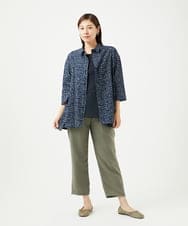 NGBJB11270 GIANNI LO GIUDICE(ジャンニ ロ ジュディチェ) [洗える・日本製]ミラクルウェーブブロックプリントブラウス ネイビー