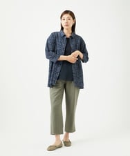 NGBJB11270 GIANNI LO GIUDICE(ジャンニ ロ ジュディチェ) [洗える・日本製]ミラクルウェーブブロックプリントブラウス ネイビー