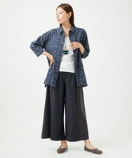 NGBJB11270 GIANNI LO GIUDICE(ジャンニ ロ ジュディチェ) [洗える・日本製]ミラクルウェーブブロックプリントブラウス ネイビー
