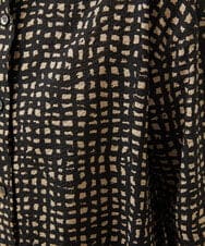 NGBJB11270 GIANNI LO GIUDICE(ジャンニ ロ ジュディチェ) [洗える・日本製]ミラクルウェーブブロックプリントブラウス ブラック
