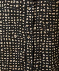 NGBJB11270 GIANNI LO GIUDICE(ジャンニ ロ ジュディチェ) [洗える・日本製]ミラクルウェーブブロックプリントブラウス ブラック