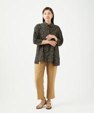 NGBJB11270 GIANNI LO GIUDICE(ジャンニ ロ ジュディチェ) [洗える・日本製]ミラクルウェーブブロックプリントブラウス ブラック