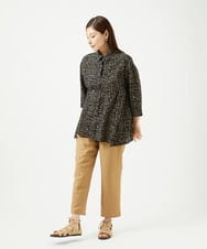 NGBJB11270 GIANNI LO GIUDICE(ジャンニ ロ ジュディチェ) [洗える・日本製]ミラクルウェーブブロックプリントブラウス ブラック