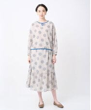 NGBJB12290 GIANNI LO GIUDICE(ジャンニ ロ ジュディチェ) [洗える・日本製]サッカードットプリントブラウス ライトグレー