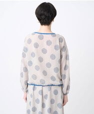 NGBJB12290 GIANNI LO GIUDICE(ジャンニ ロ ジュディチェ) [洗える・日本製]サッカードットプリントブラウス ライトグレー