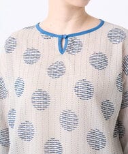 NGBJB12290 GIANNI LO GIUDICE(ジャンニ ロ ジュディチェ) [洗える・日本製]サッカードットプリントブラウス ライトグレー