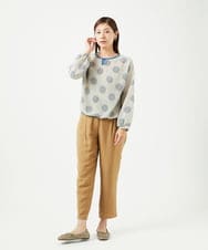 NGBJB12290 GIANNI LO GIUDICE(ジャンニ ロ ジュディチェ) [洗える・日本製]サッカードットプリントブラウス ライトグレー