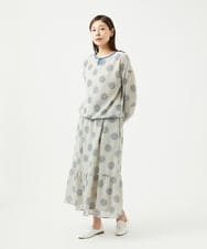 NGBJB12290 GIANNI LO GIUDICE(ジャンニ ロ ジュディチェ) [洗える・日本製]サッカードットプリントブラウス ライトグレー