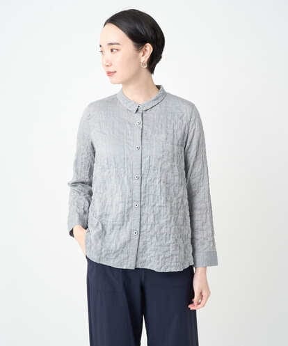 NGBJB24230 GIANNI LO GIUDICE [洗える・日本製]ヘリンボンシャーリングブラウス