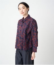 NGBJC26250 GIANNI LO GIUDICE(ジャンニ ロ ジュディチェ) [洗える・日本製]塩縮イレギュラードットブラウス ネイビー