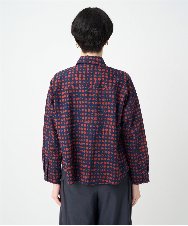 NGBJC26250 GIANNI LO GIUDICE(ジャンニ ロ ジュディチェ) [洗える・日本製]塩縮イレギュラードットブラウス ネイビー