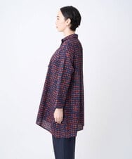 NGBJC27270 GIANNI LO GIUDICE(ジャンニ ロ ジュディチェ) [洗える・日本製]塩縮イレギュラードットロングブラウス ネイビー