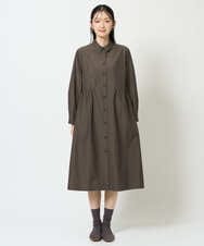 NGBJF19360 GIANNI LO GIUDICE(ジャンニ ロ ジュディチェ) [洗える]レジメンストライプワンピース ブラウン