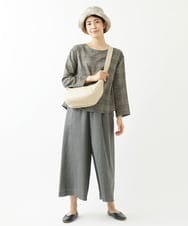 NGBJS02250 GIANNI LO GIUDICE(ジャンニ ロ ジュディチェ) [洗える・日本製]プロヴィスチェックブラウス ベージュ