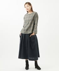 NGBJS02250 GIANNI LO GIUDICE(ジャンニ ロ ジュディチェ) [洗える・日本製]プロヴィスチェックブラウス ベージュ