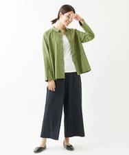 NGBJS03250 GIANNI LO GIUDICE(ジャンニ ロ ジュディチェ) [洗える・日本製]東炊きドット柄ブラウス カーキ