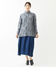 NGBJS10360 GIANNI LO GIUDICE(ジャンニ ロ ジュディチェ) ピッコロキューブドビーブラウス ネイビー