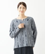 NGBJS11270 GIANNI LO GIUDICE(ジャンニ ロ ジュディチェ) ピッコロキューブドビープルオーバーブラウス ネイビー