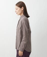 NGBJS30250 GIANNI LO GIUDICE(ジャンニ ロ ジュディチェ) [洗える]ミニグレンチェックアムンゼンブラウス パープル