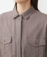 NGBJS30250 GIANNI LO GIUDICE(ジャンニ ロ ジュディチェ) [洗える]ミニグレンチェックアムンゼンブラウス パープル