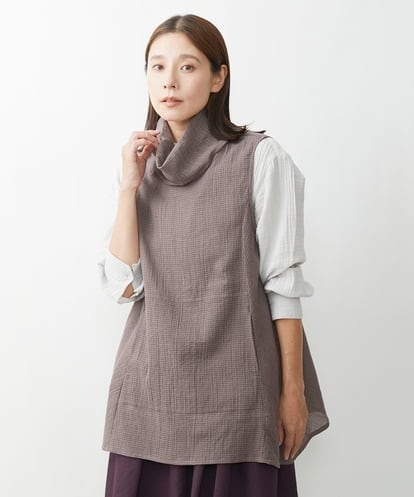 NGBJS31230 GIANNI LO GIUDICE [洗える]ミニグレンチェックアムンゼンチュニックベスト