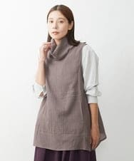 NGBJS31230 GIANNI LO GIUDICE(ジャンニ ロ ジュディチェ) [洗える]ミニグレンチェックアムンゼンチュニックベスト パープル