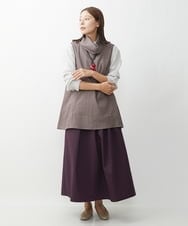 NGBJS31230 GIANNI LO GIUDICE(ジャンニ ロ ジュディチェ) [洗える]ミニグレンチェックアムンゼンチュニックベスト パープル