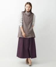 NGBJS31230 GIANNI LO GIUDICE(ジャンニ ロ ジュディチェ) [洗える]ミニグレンチェックアムンゼンチュニックベスト パープル