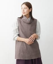 NGBJS31230 GIANNI LO GIUDICE(ジャンニ ロ ジュディチェ) [洗える]ミニグレンチェックアムンゼンチュニックベスト パープル