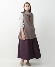 NGBJS31230 GIANNI LO GIUDICE(ジャンニ ロ ジュディチェ) [洗える]ミニグレンチェックアムンゼンチュニックベスト パープル