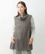 NGBJS31230 GIANNI LO GIUDICE(ジャンニ ロ ジュディチェ) [洗える]ミニグレンチェックアムンゼンチュニックベスト グレー