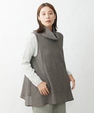NGBJS31230 GIANNI LO GIUDICE(ジャンニ ロ ジュディチェ) [洗える]ミニグレンチェックアムンゼンチュニックベスト グレー