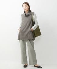 NGBJS31230 GIANNI LO GIUDICE(ジャンニ ロ ジュディチェ) [洗える]ミニグレンチェックアムンゼンチュニックベスト グレー