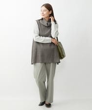 NGBJS31230 GIANNI LO GIUDICE(ジャンニ ロ ジュディチェ) [洗える]ミニグレンチェックアムンゼンチュニックベスト グレー