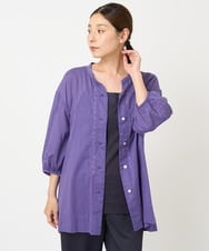 NGBJT20270 GIANNI LO GIUDICE(ジャンニ ロ ジュディチェ) [洗える]ラクナウ刺繍ノーカラーブラウス パープル