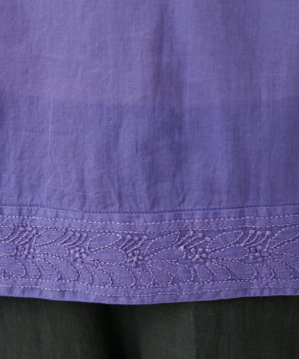 NGBJT21250 GIANNI LO GIUDICE(ジャンニ ロ ジュディチェ) [洗える]ラクナウ刺繍スモックブラウス パープル
