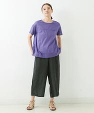 NGBJT21250 GIANNI LO GIUDICE(ジャンニ ロ ジュディチェ) [洗える]ラクナウ刺繍スモックブラウス パープル