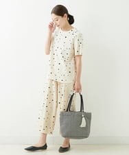 NGBJT25230 GIANNI LO GIUDICE(ジャンニ ロ ジュディチェ) [洗える]スラブコットンドット刺繍プルオーバーブラウス ベージュ
